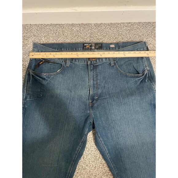 Ariat Rebar M4 Relaxed Boot Cut Jeans Men's Big & Tall Size 42x30 Blue Cotton - Picture 8 of 11